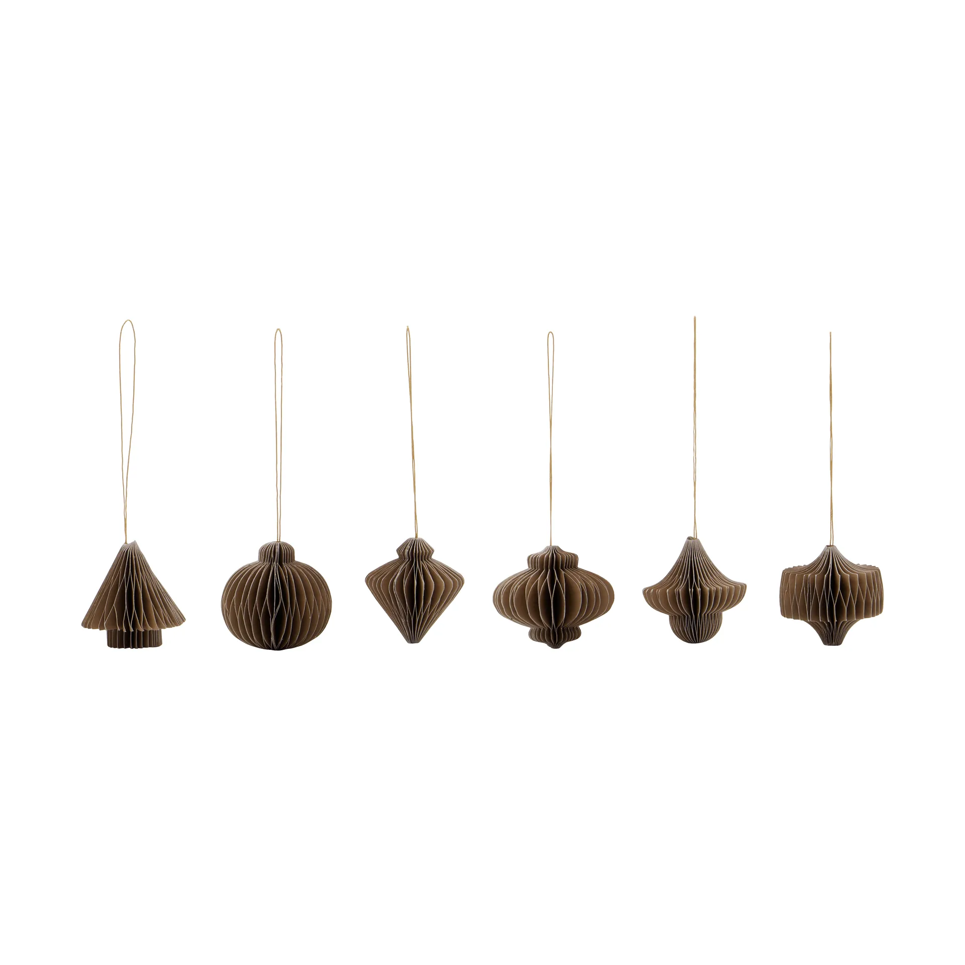 Pendente natalizio Comb, set di 6 pezzi, Marrone chiaro House Doctor