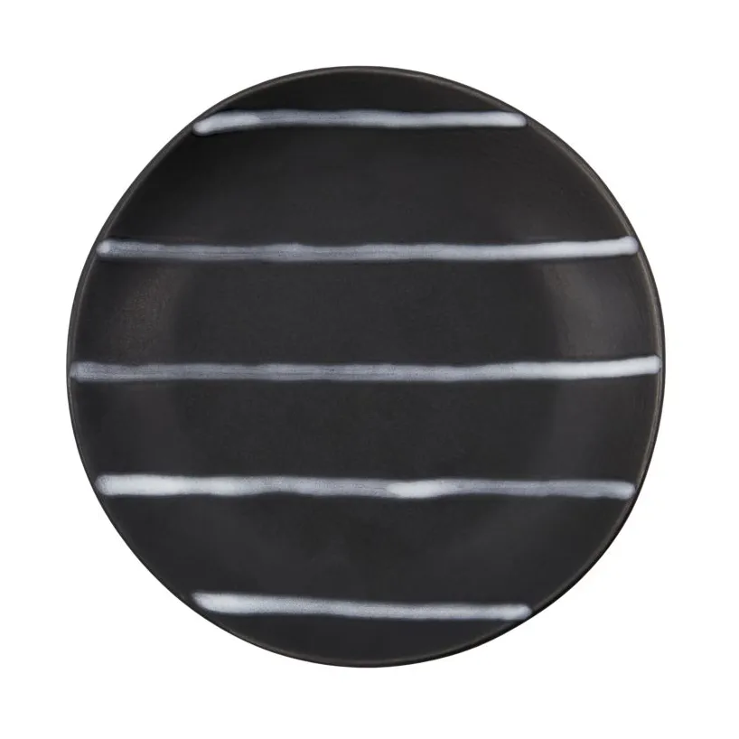 Piatto piccolo Line Ø19,5 cm, Nero-marrone House Doctor