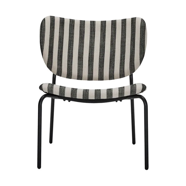 Poltrona lounge Longa con struttura in acciaio, Nero-bianco House Doctor