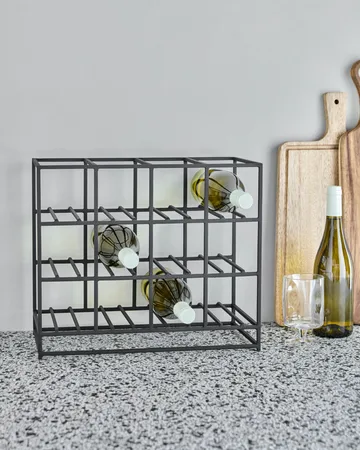 Portabottiglie House Doctor 12 bottiglie 41x35 cm - Nero - House Doctor