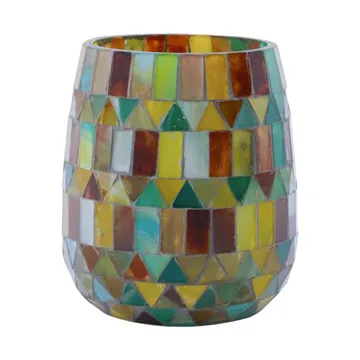 Portacandela Mosaa 11 cm - Giallo-verde - House Doctor