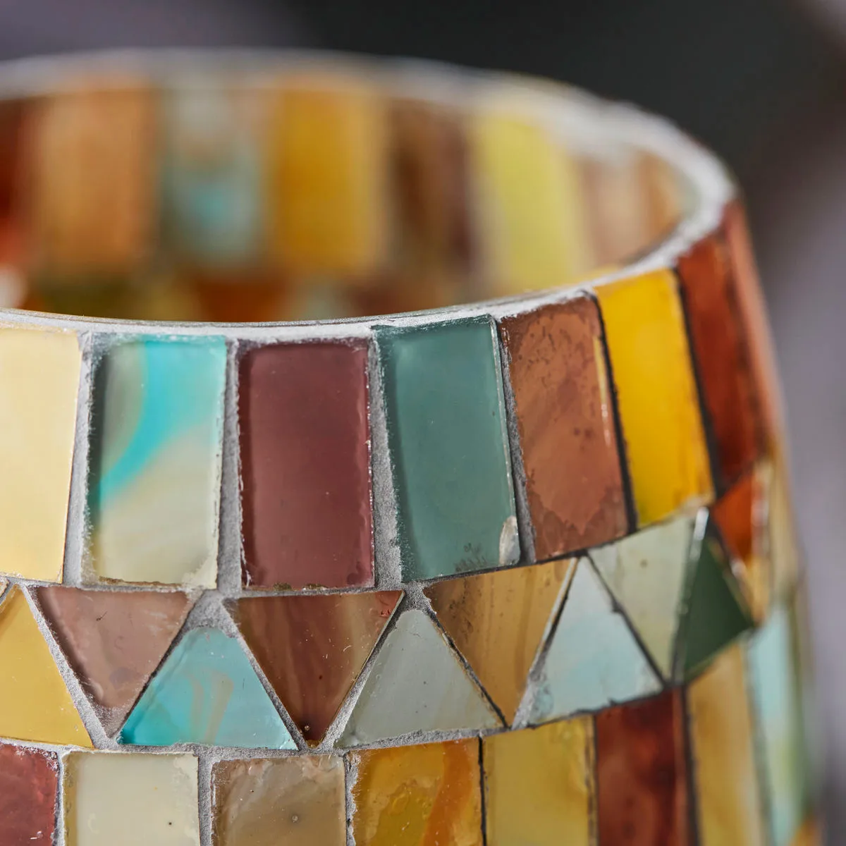 Portacandela Mosaa 11 cm, Giallo-verde House Doctor