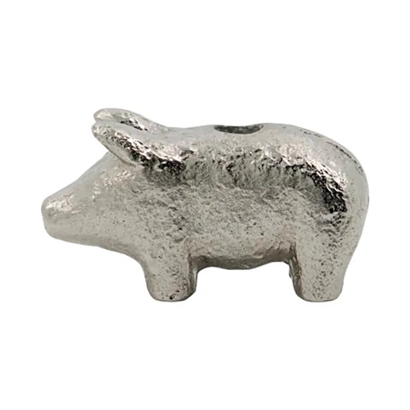 Portacandela Pig 5 cm, Argento antico House Doctor