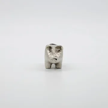 Portacandela Pig 5 cm - Argento antico - House Doctor