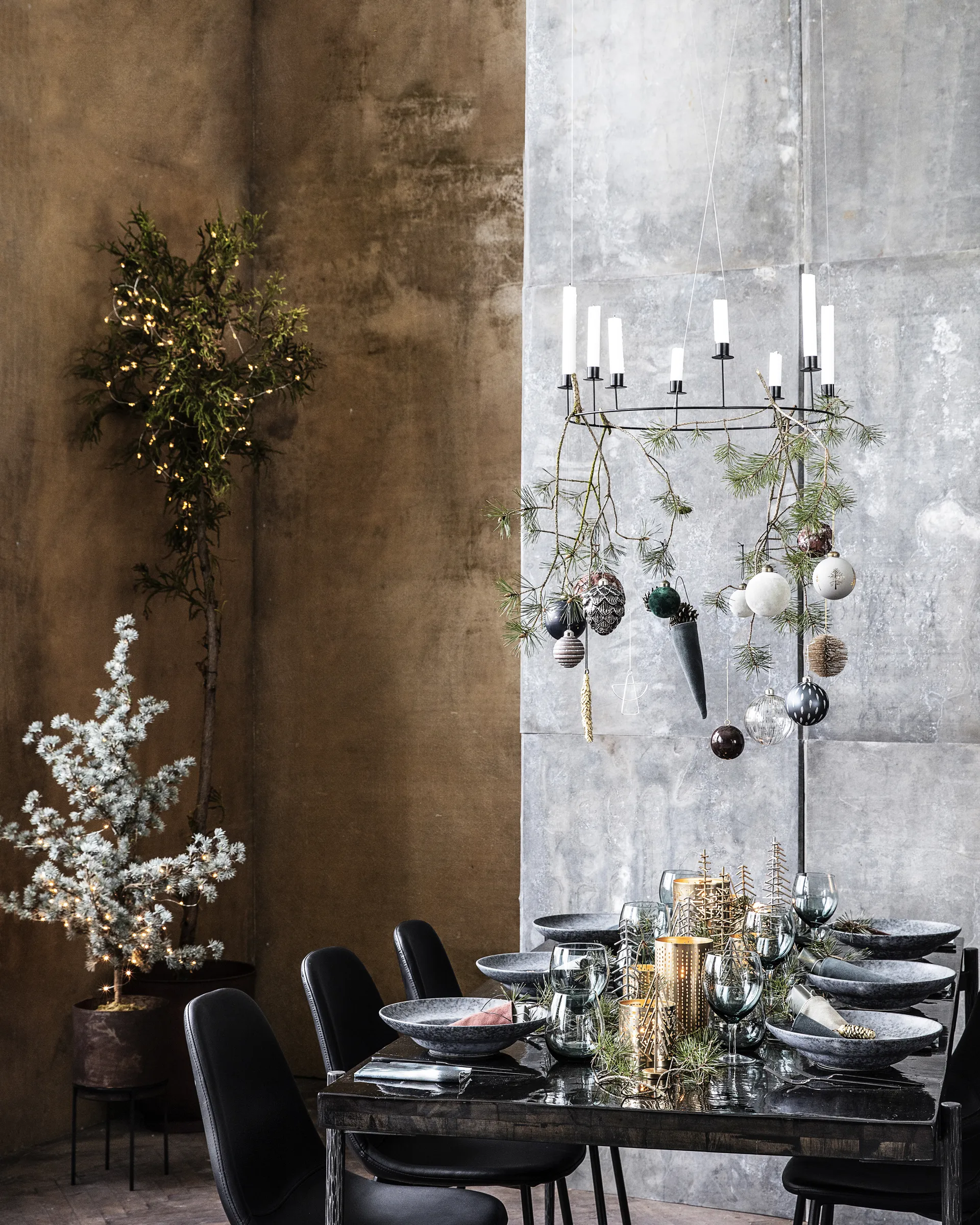 Portacandele ad anello Ø 50 cm, Nero House Doctor