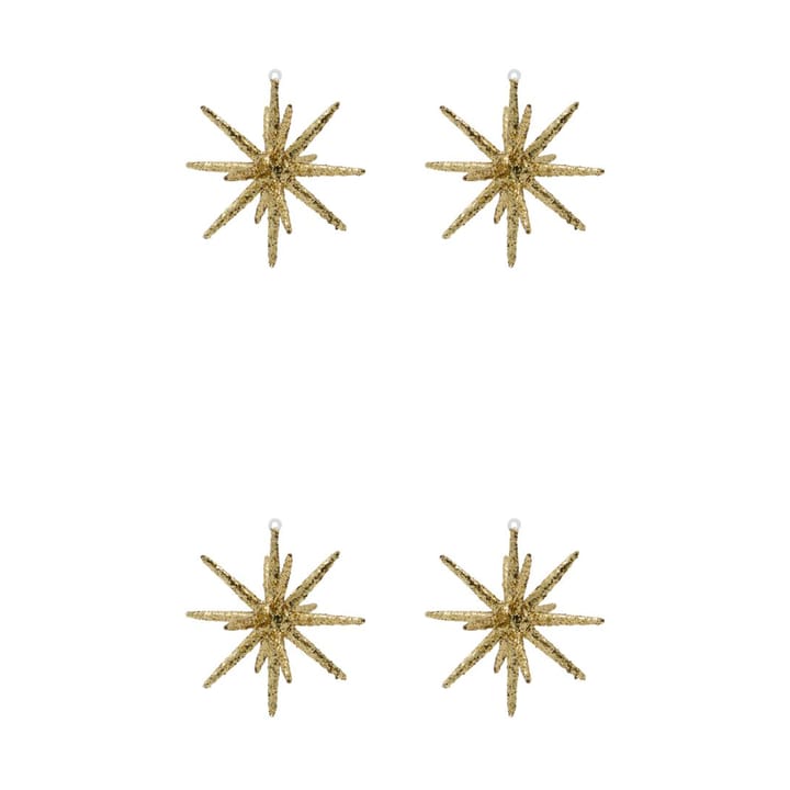 Puntale per albero di Natale Spike Ø12 cm 4 pezzi - Glitter in ottone brunito - House Doctor