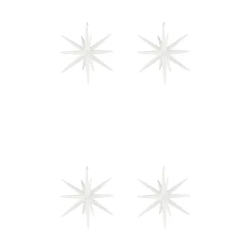 Puntale per albero di Natale Spike Ø12 cm 4 pezzi - Ottone bianco-glitter - House Doctor