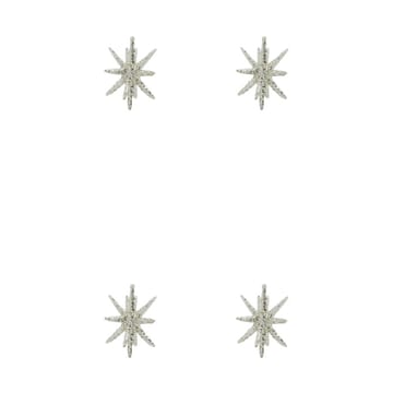 Puntale per albero di Natale Spike Ø7,5 cm 4 pezzi - Glitter in argento e ottone - House Doctor