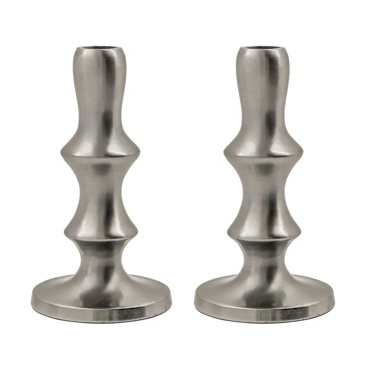 Reese portacandele 2 pezzi - Finitura silver - House Doctor