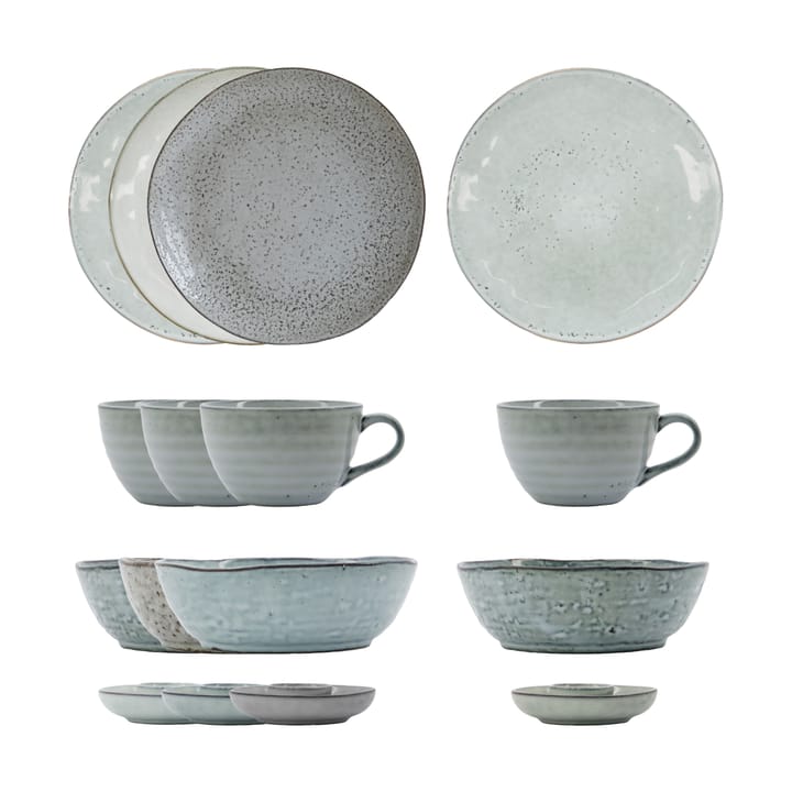 Set brunch rustico 16 pezzi - Grigio-blu - House Doctor