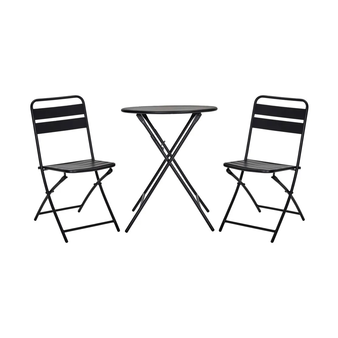 Set da caffè Helo con 2 sedie, Nero House Doctor