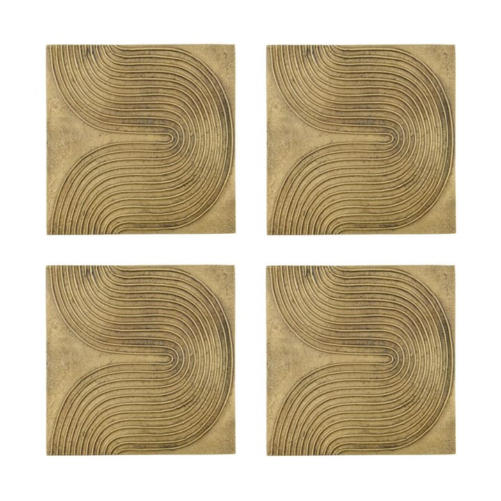 Set di 4 decorazioni da parete List - Ottone antico - House Doctor