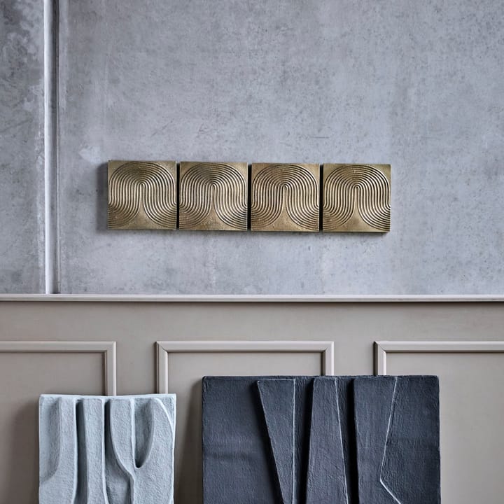 Set di 4 decorazioni da parete List, Ottone antico House Doctor