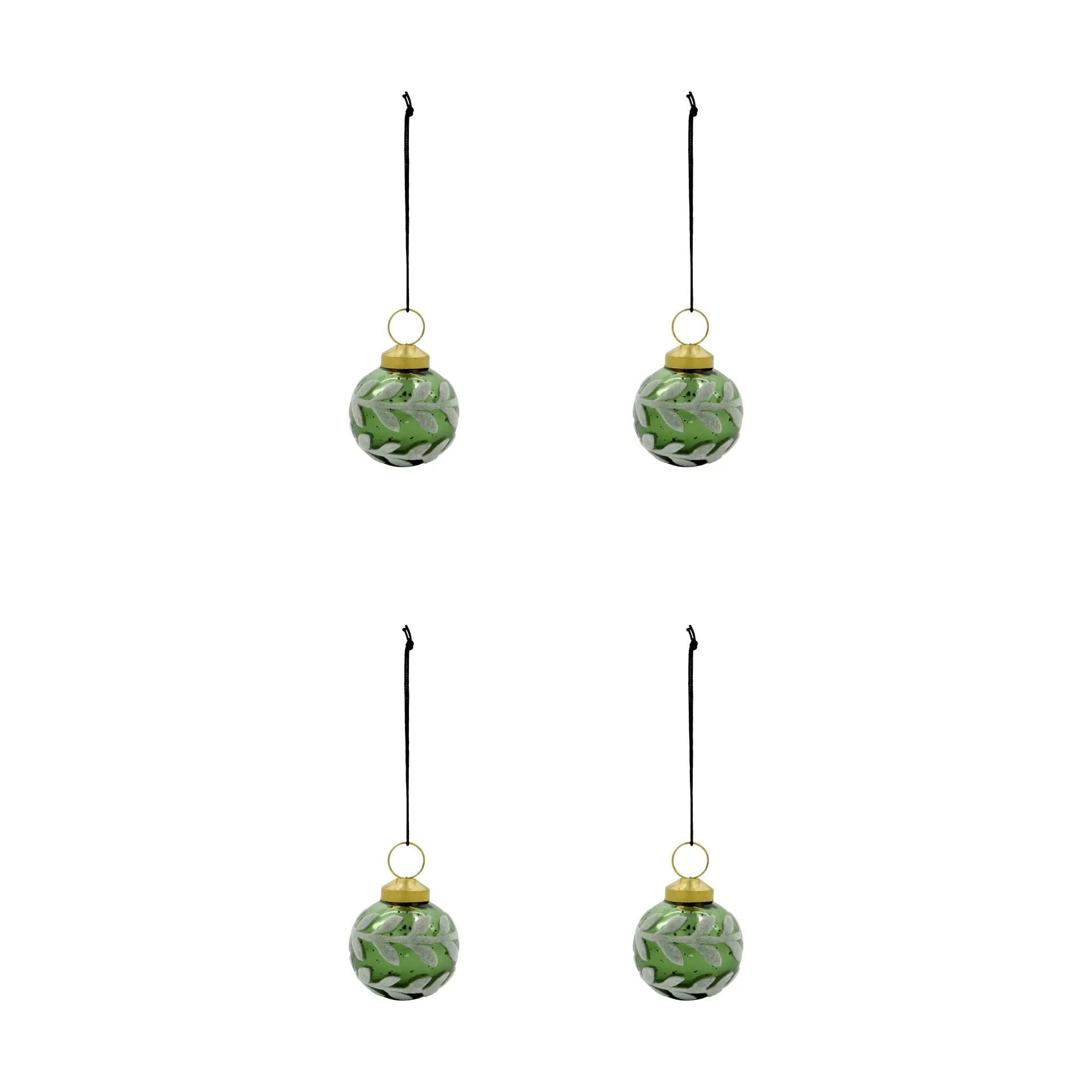 Sfera di Natale Vellu confezione da 4, Verde House Doctor