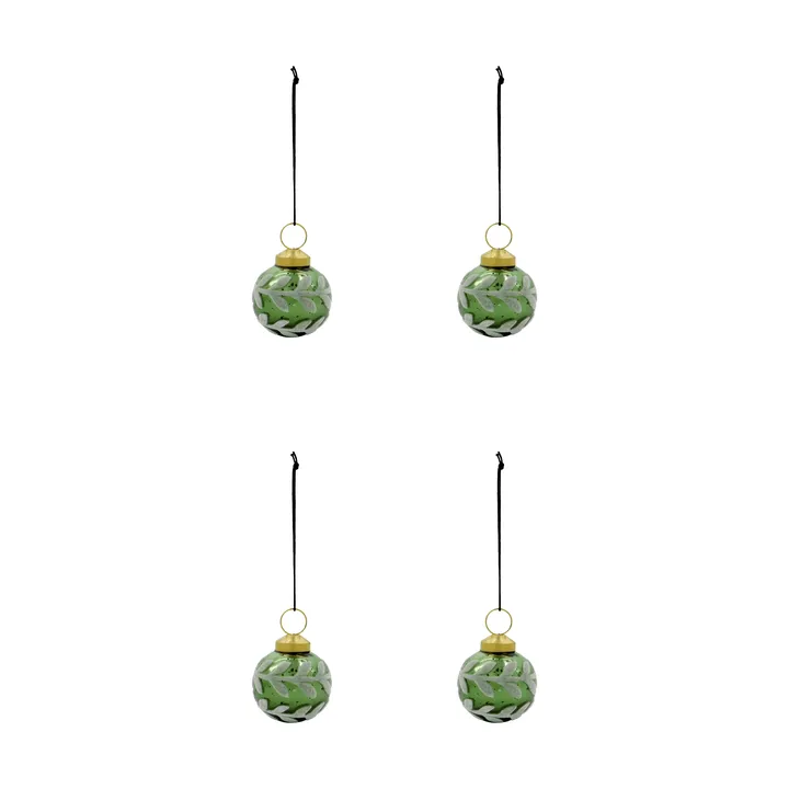 Sfera di Natale Vellu confezione da 4 - Verde - House Doctor