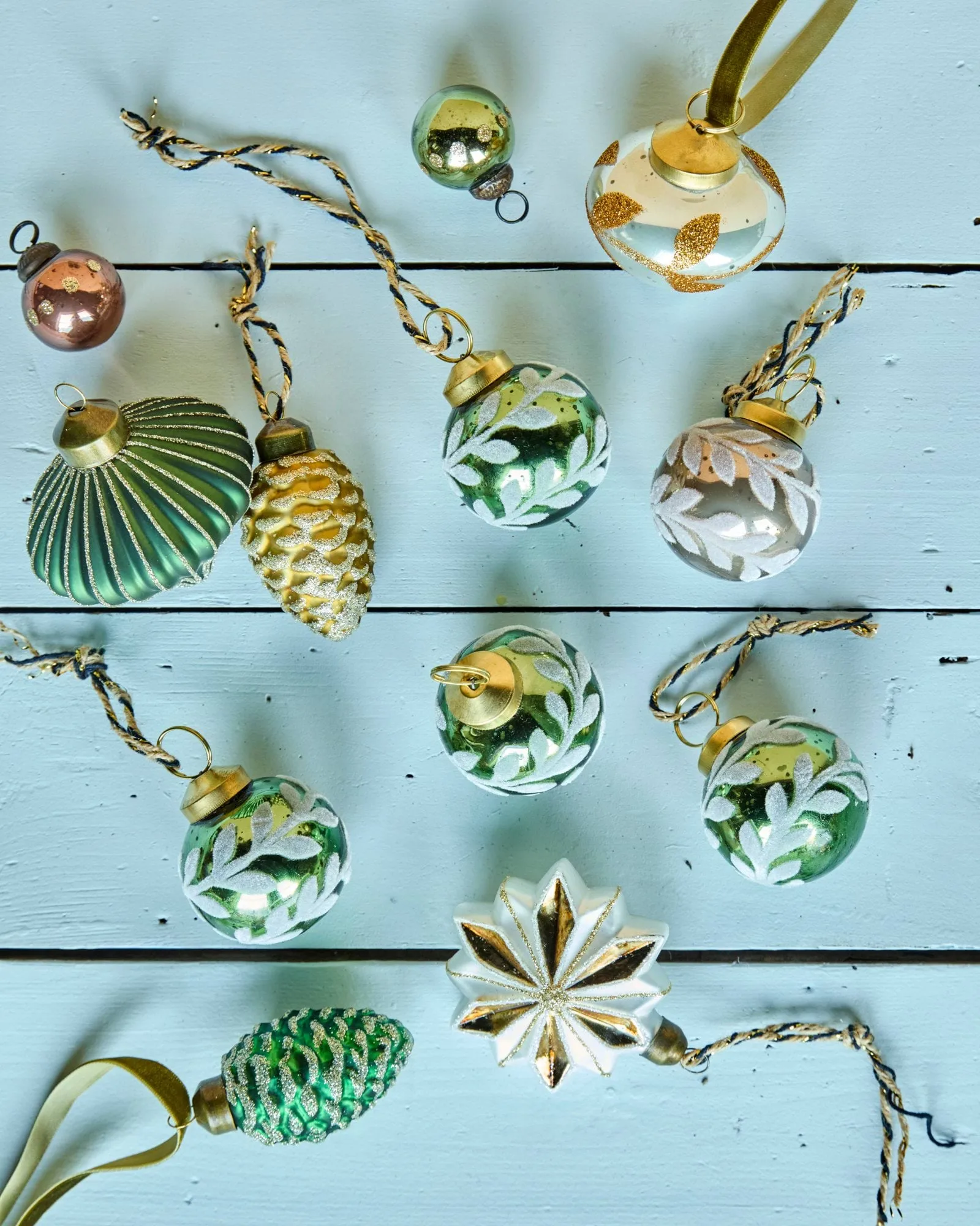 Sfera di Natale Vellu confezione da 4, Verde House Doctor
