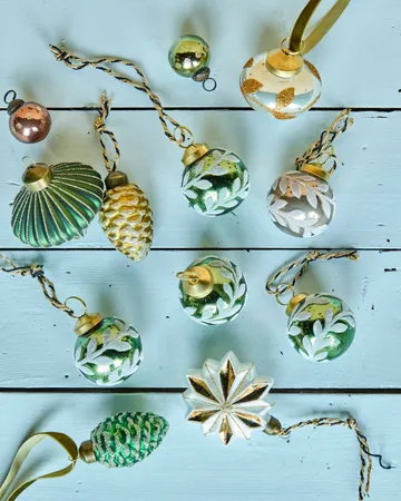 Sfera di Natale Vellu confezione da 4 - Verde - House Doctor