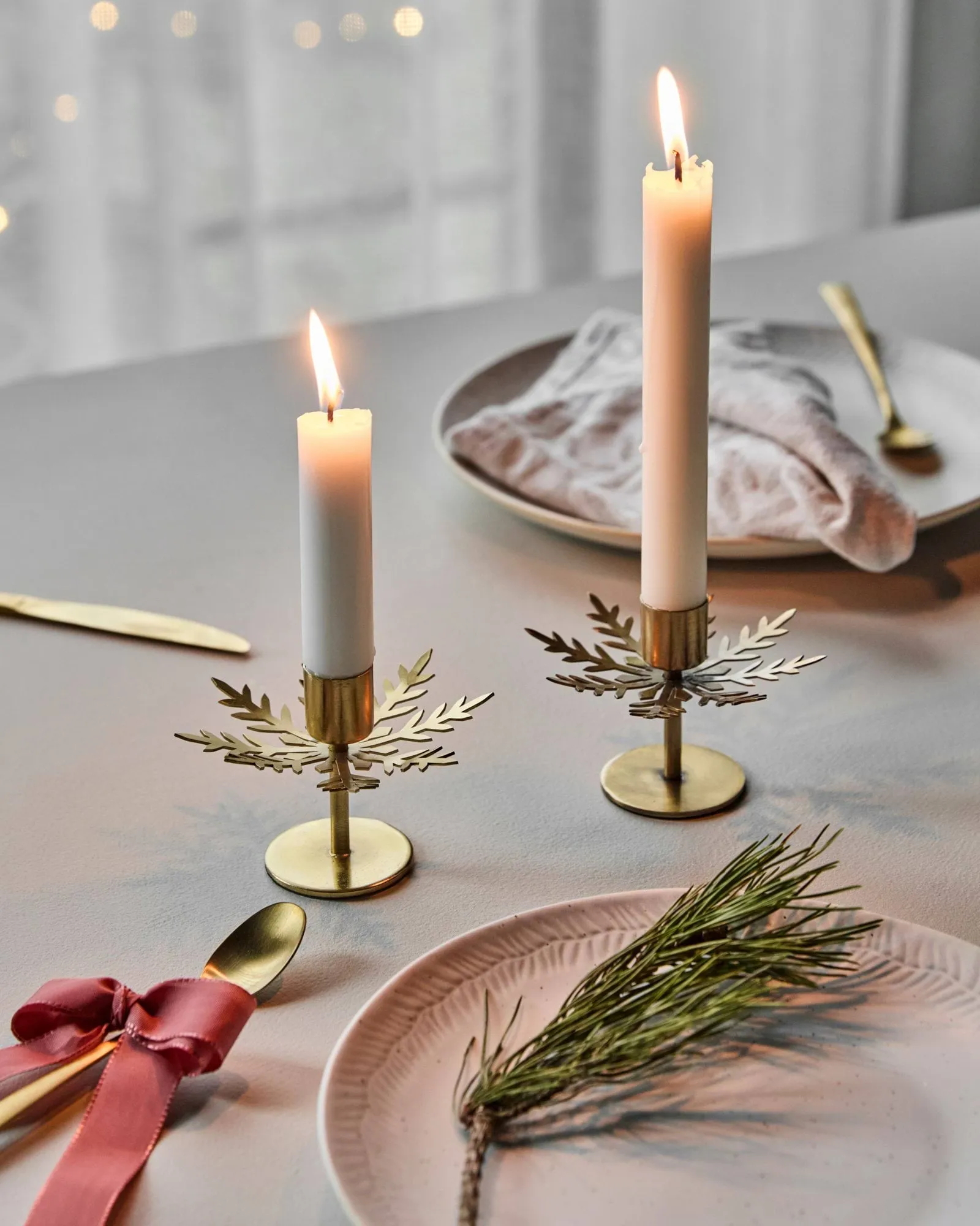 Snowflake portacandele 2-pack, Color ottone antico House Doctor