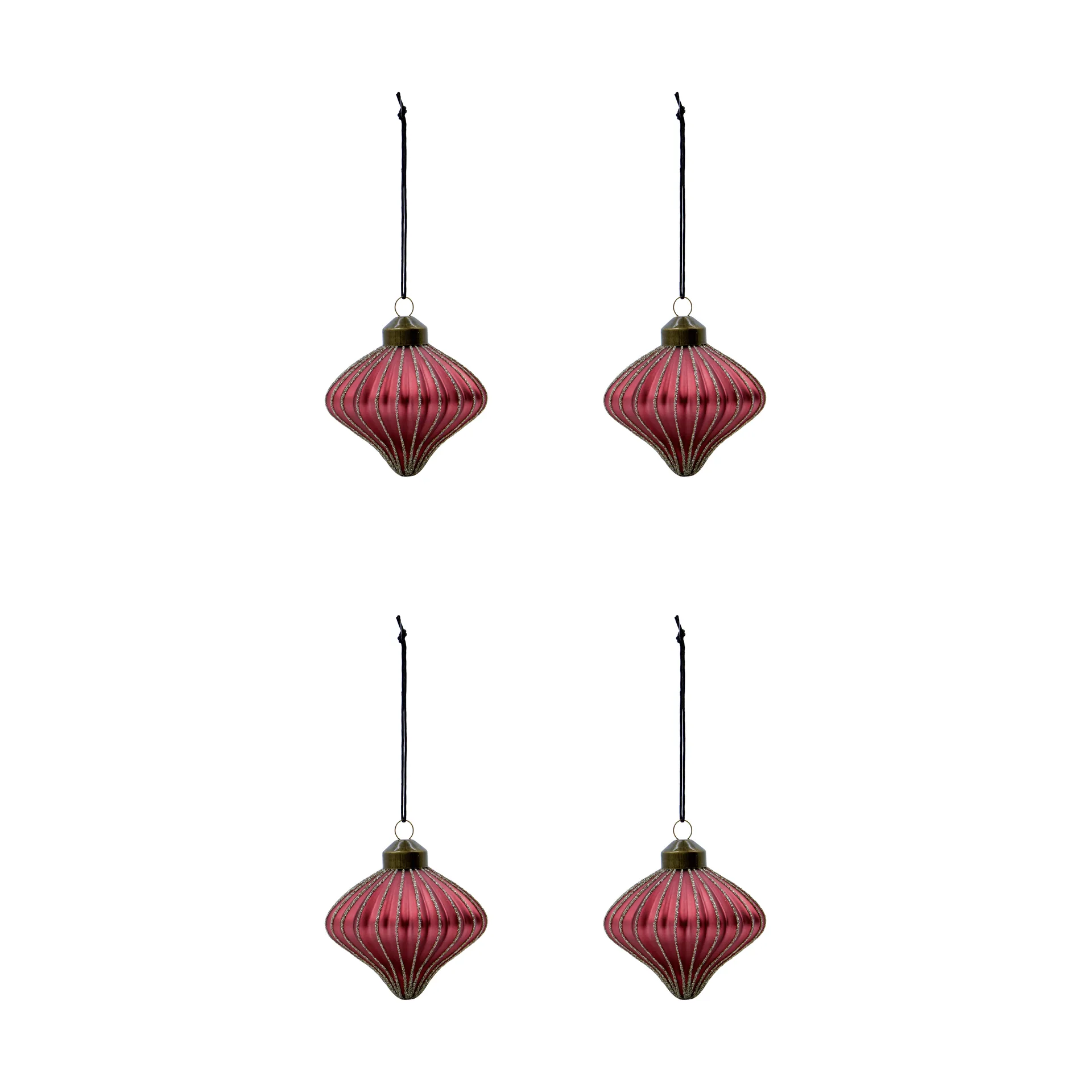 Spin decorazione natalizia set da 4, Rosso polveroso House Doctor