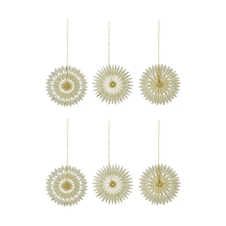 Stelle ornamenti natalizi 6 pezzi - Off-White, Ø10,5 cm - House Doctor