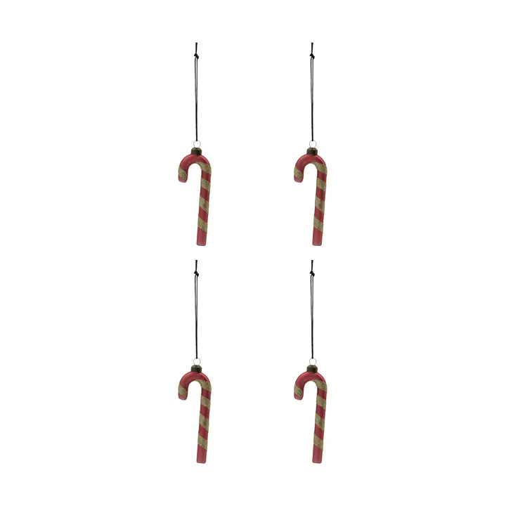 Stick decorazione natalizia 4 pezzi - Rosso polveroso - House Doctor