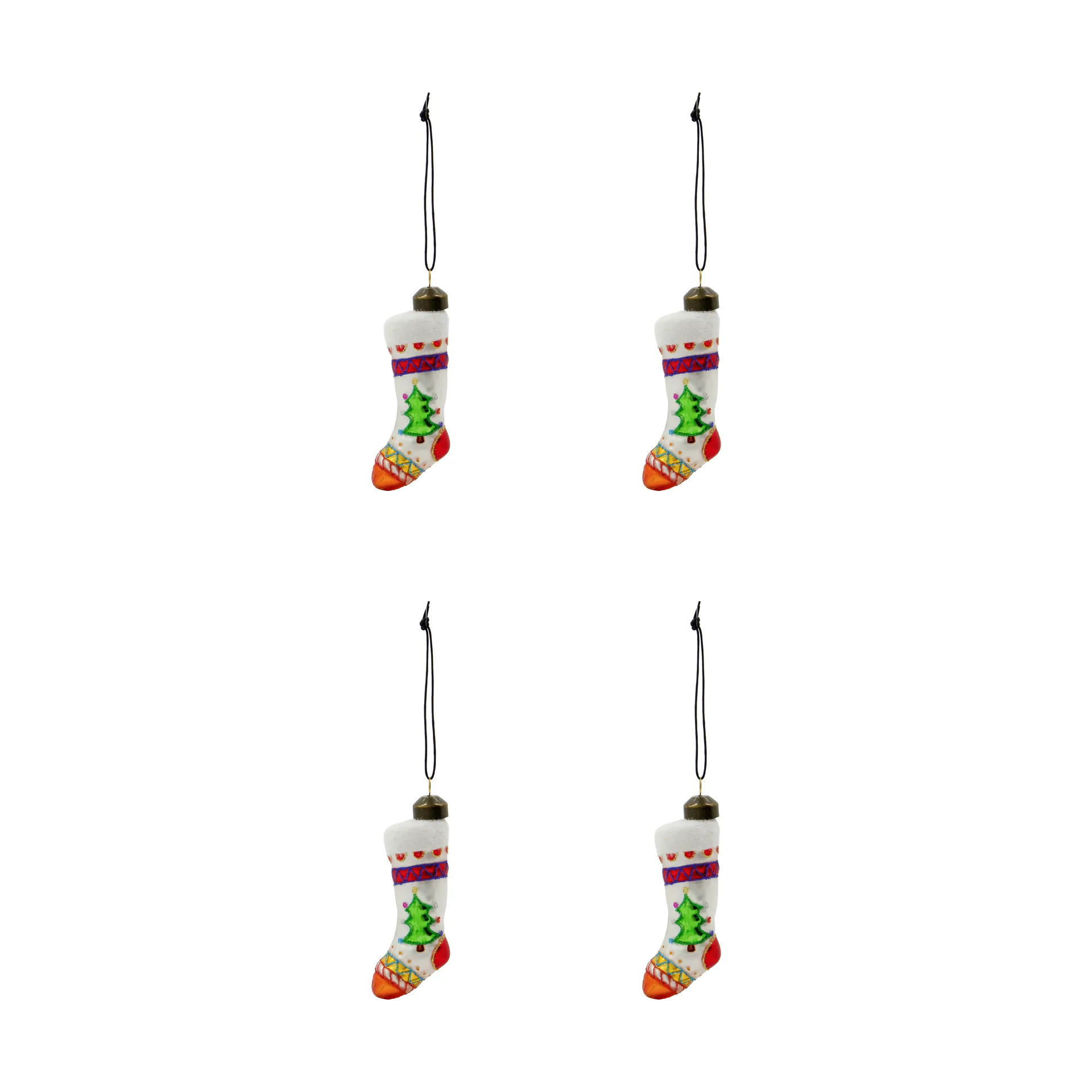 Stok calza di Natale decorazione natalizia set da 4, Rosso, bianco House Doctor