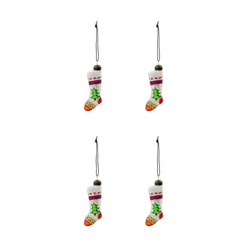 Stok calza di Natale decorazione natalizia set da 4 - Rosso, bianco - House Doctor