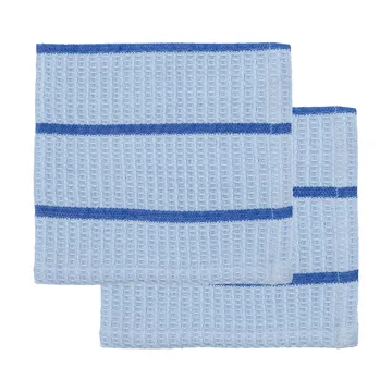 Strofinaccio Rena - Azzurro-blu, 30x30 cm, confezione da 2 - House Doctor