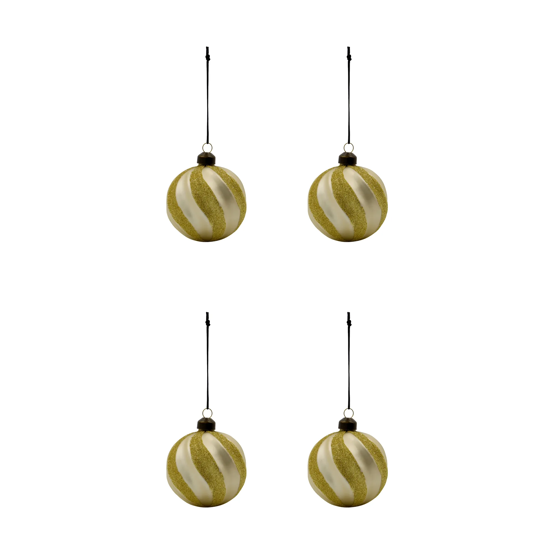 Swirl palline di Natale 4 pezzi, Champagne-oro House Doctor