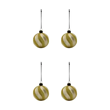Swirl palline di Natale 4 pezzi - Champagne-oro - House Doctor