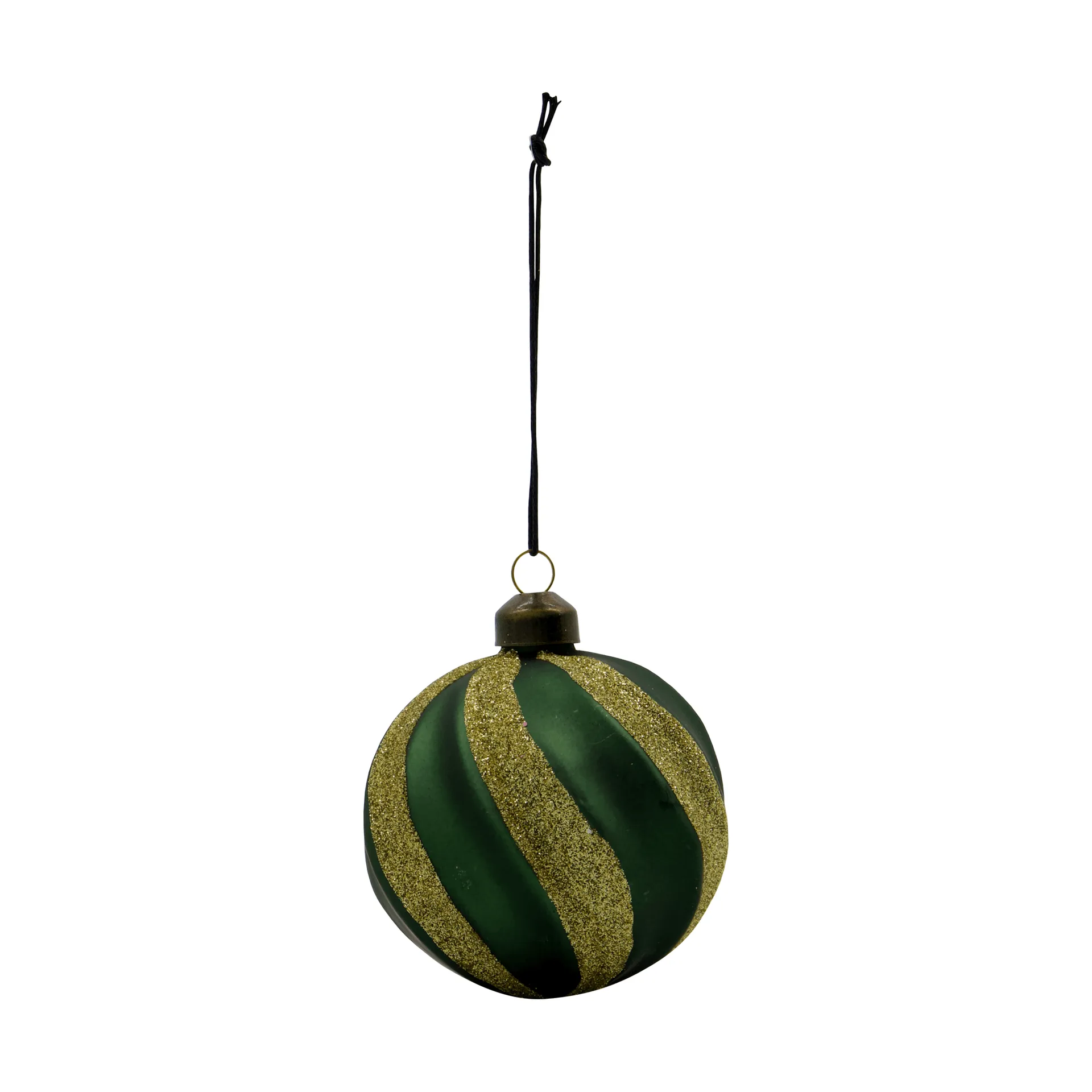 Swirl palline di Natale 4 pezzi, Verde-oro House Doctor