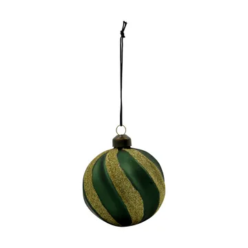 Swirl palline di Natale 4 pezzi - Verde-oro - House Doctor