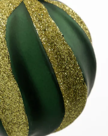 Swirl palline di Natale 4 pezzi - Verde-oro - House Doctor