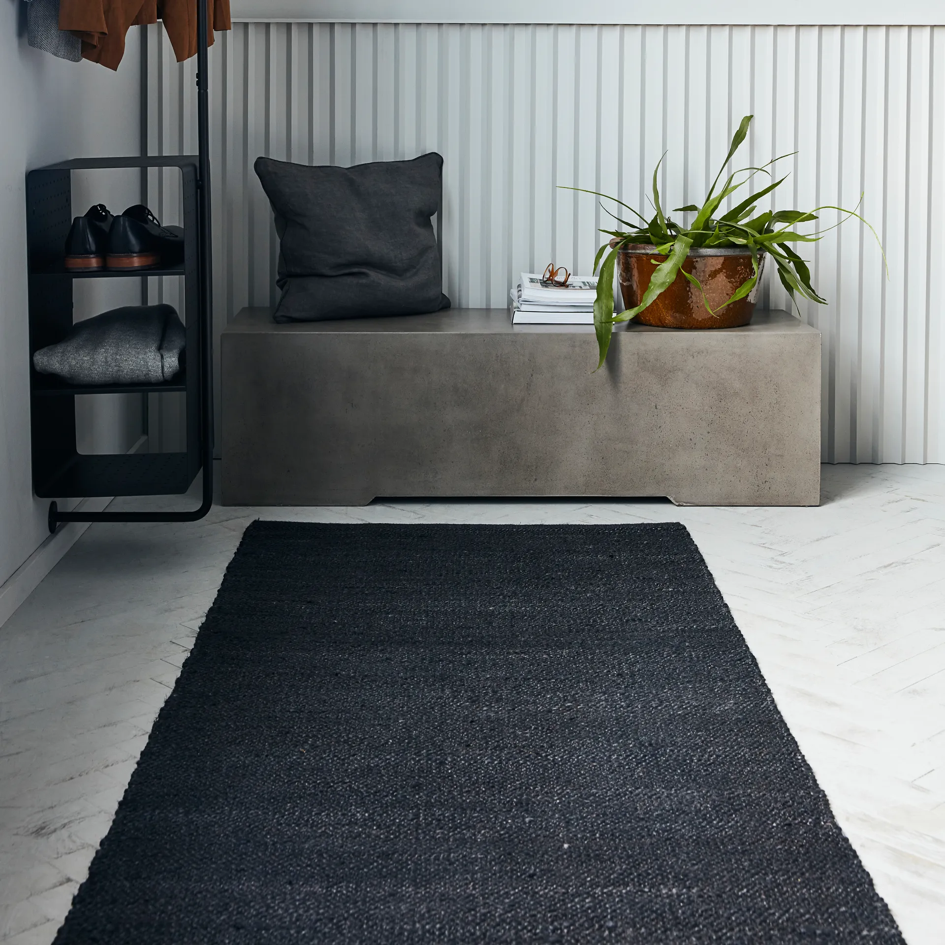 Tappeto Hempi 90x300 cm, Nero House Doctor