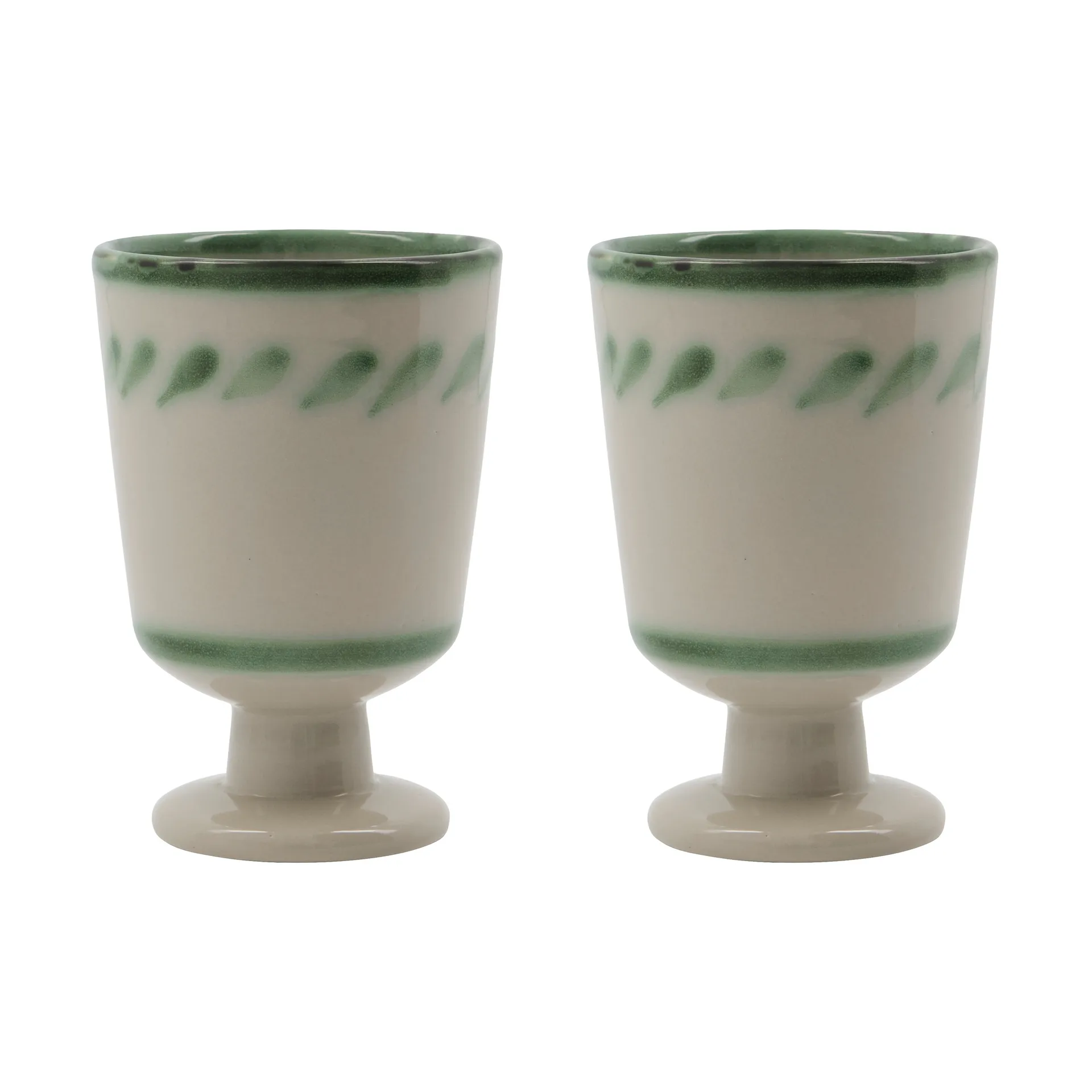 Tazza con piede 25 cl Diva confezione da 2, Off white-Verde House Doctor