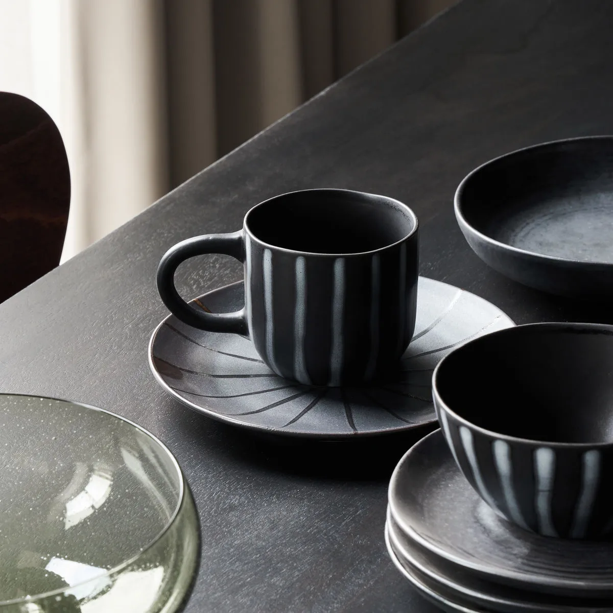 Tazza Line 30 cl, Nero-marrone House Doctor