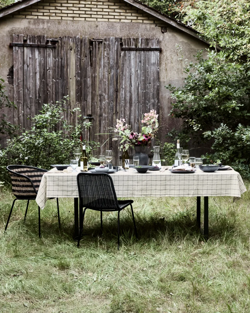 Tovaglia Join 150x260 cm, Nero-off white House Doctor