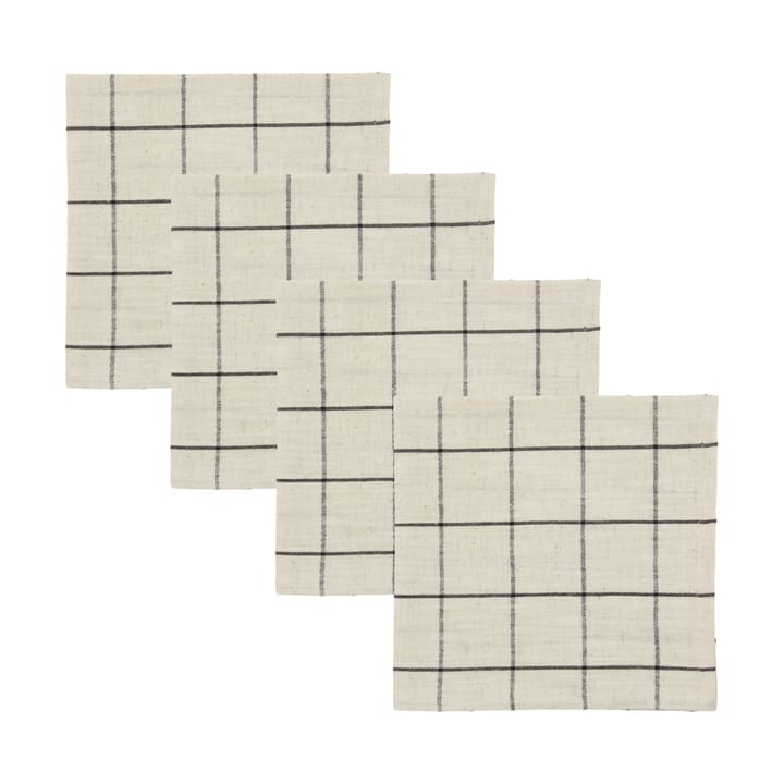 Tovagliolo di stoffa Join 40x40 cm confezione da 4 - Nero-off white - House Doctor