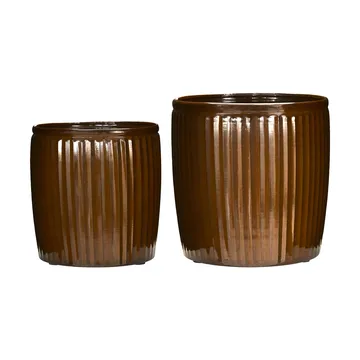Vaso Groove 2 pezzi small - Marrone - House Doctor