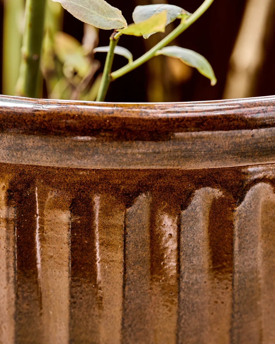 Vaso Groove 2 pezzi small, Marrone House Doctor