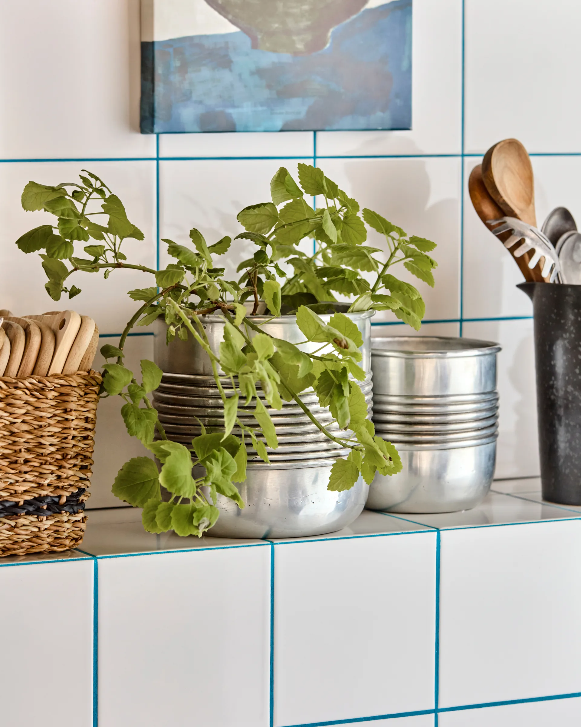 Vaso in alluminio Groove 2 pezzi, Antica finitura argento House Doctor