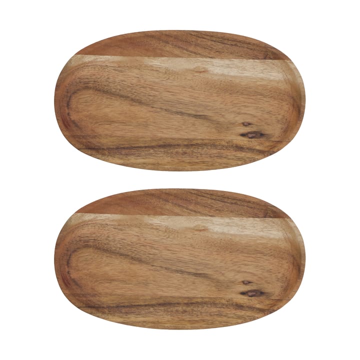 Vassoio Wood 12,5x22,5 cm 2 pezzi - Natura - House Doctor