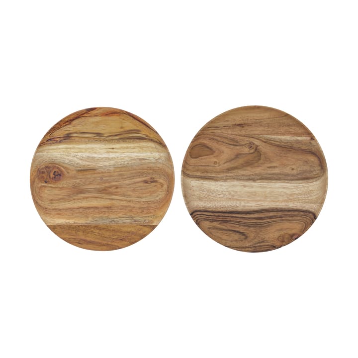 Vassoio Wood Ø17,5 cm 2 pezzi - Natura - House Doctor