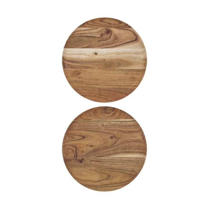 Vassoio Wood Ø25 cm 2 pezzi - Natura - House Doctor
