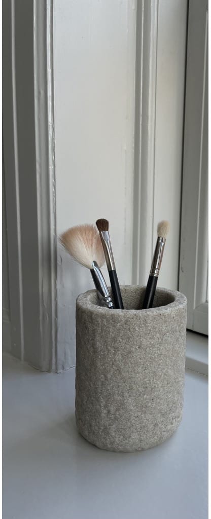 Tazza portaspazzolini Humdakin Sandstone, 10 cm, Colore naturale Humdakin
