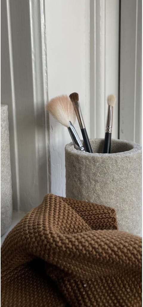 Tazza portaspazzolini Humdakin Sandstone, 10 cm, Colore naturale Humdakin