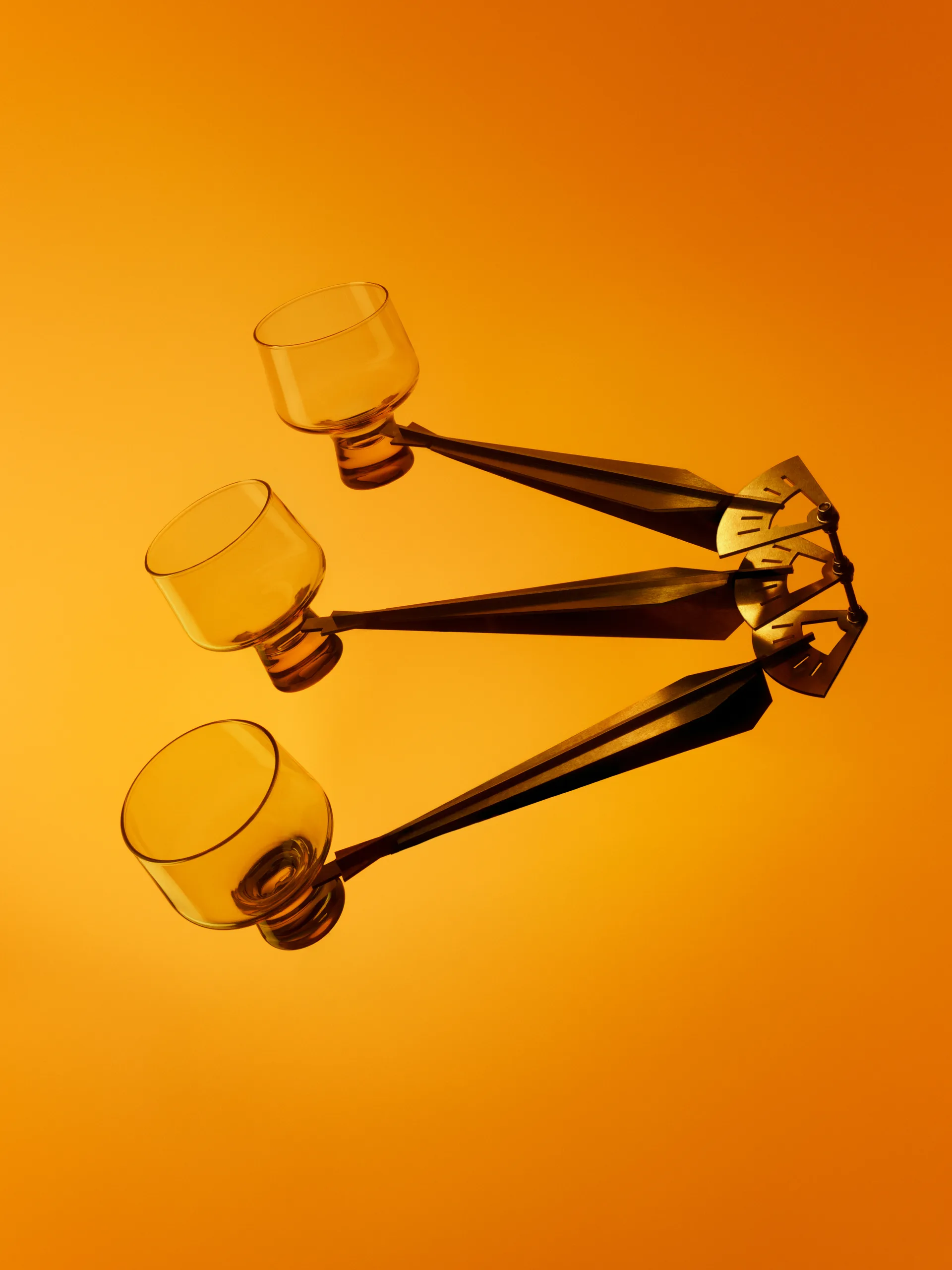 Bicchiere con stelo Solare 29 cl confezione da 2, Giallo fuoco Iittala