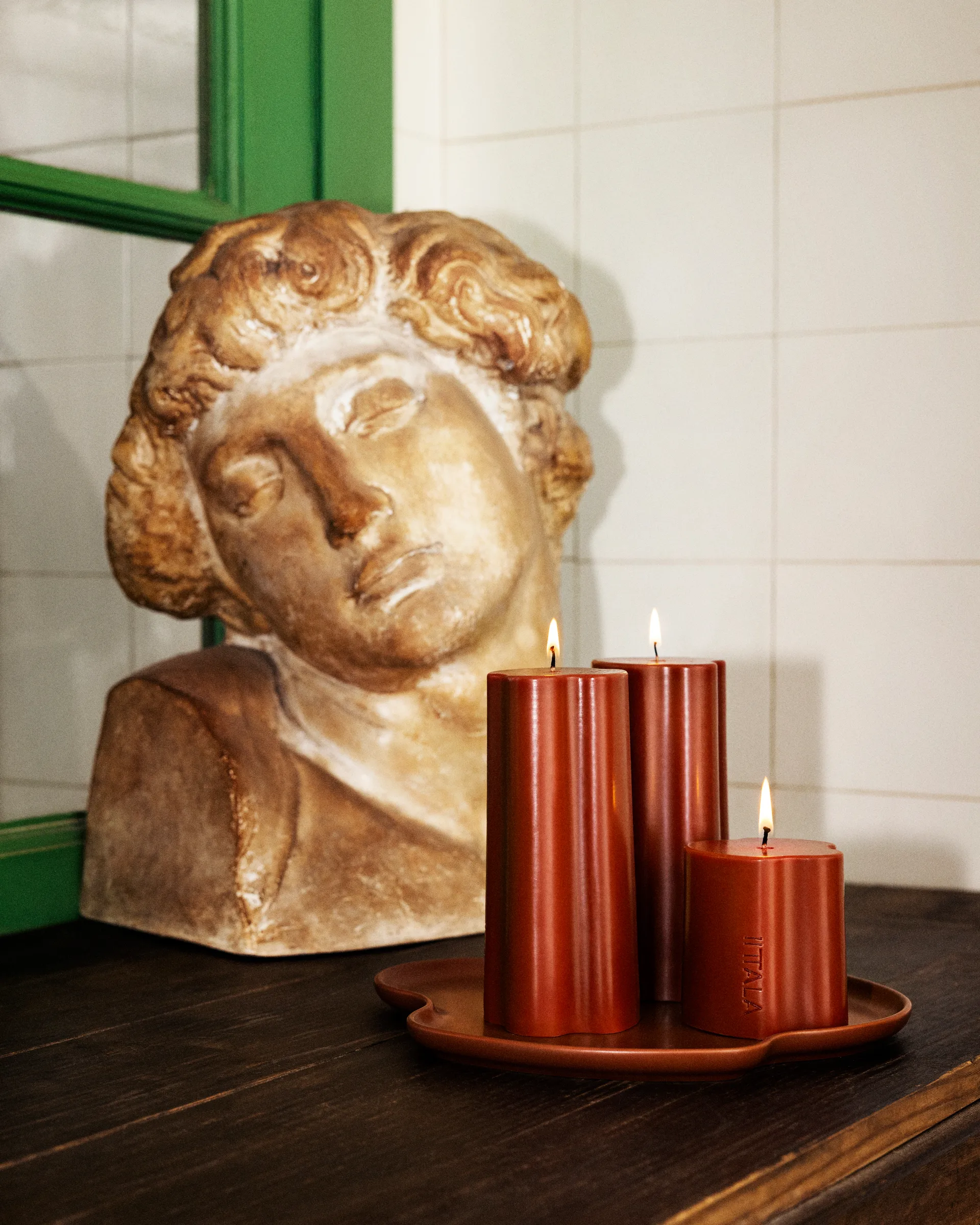 Candela blocco Aalto , Fuoco, 8 cm Iittala