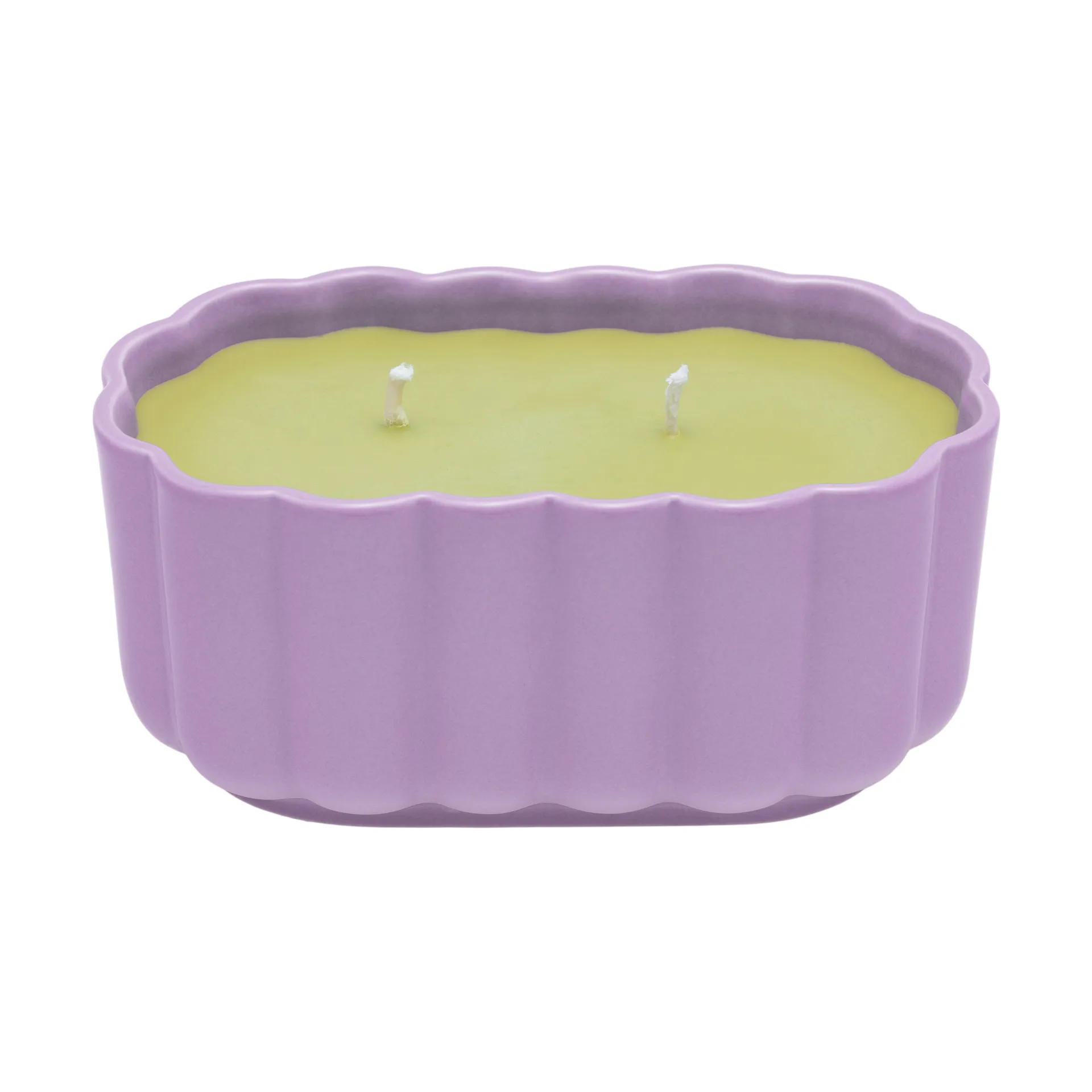 Candela in contenitore di ceramica ovale Play, Lilla-oliva Iittala