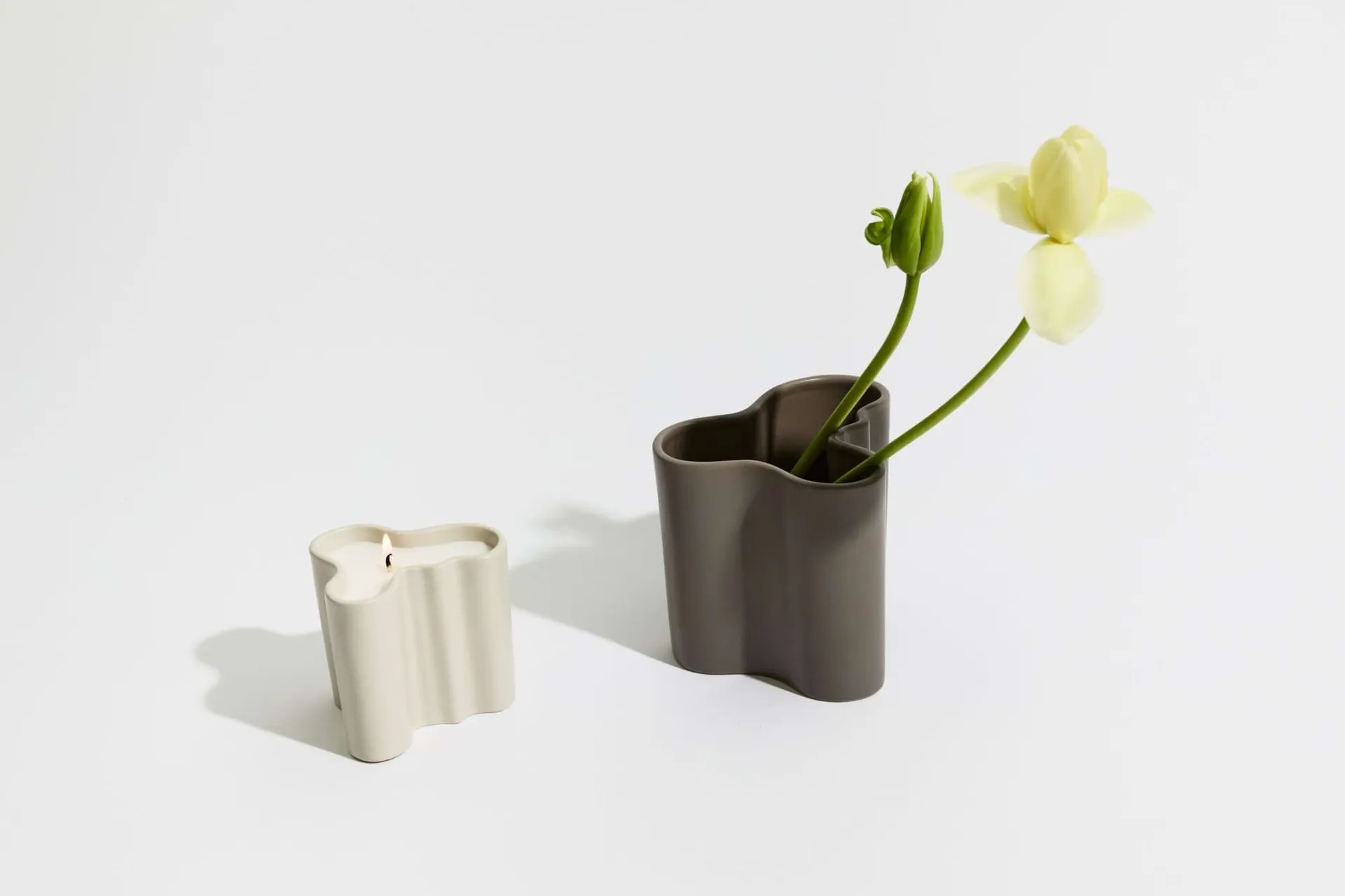 Candela profumata Aalto 11 cm, Cenere Iittala